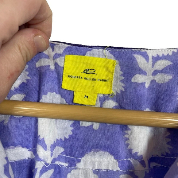 Roberta Roller Rabbit Geometric Embroidered Cotton Tunic Top in Lavender Size M - Picture 4 of 10